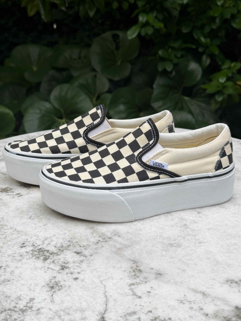Vans Classic Stackform Checkerboard Slips Ons, Women's Size 6 Y2K Grunge
